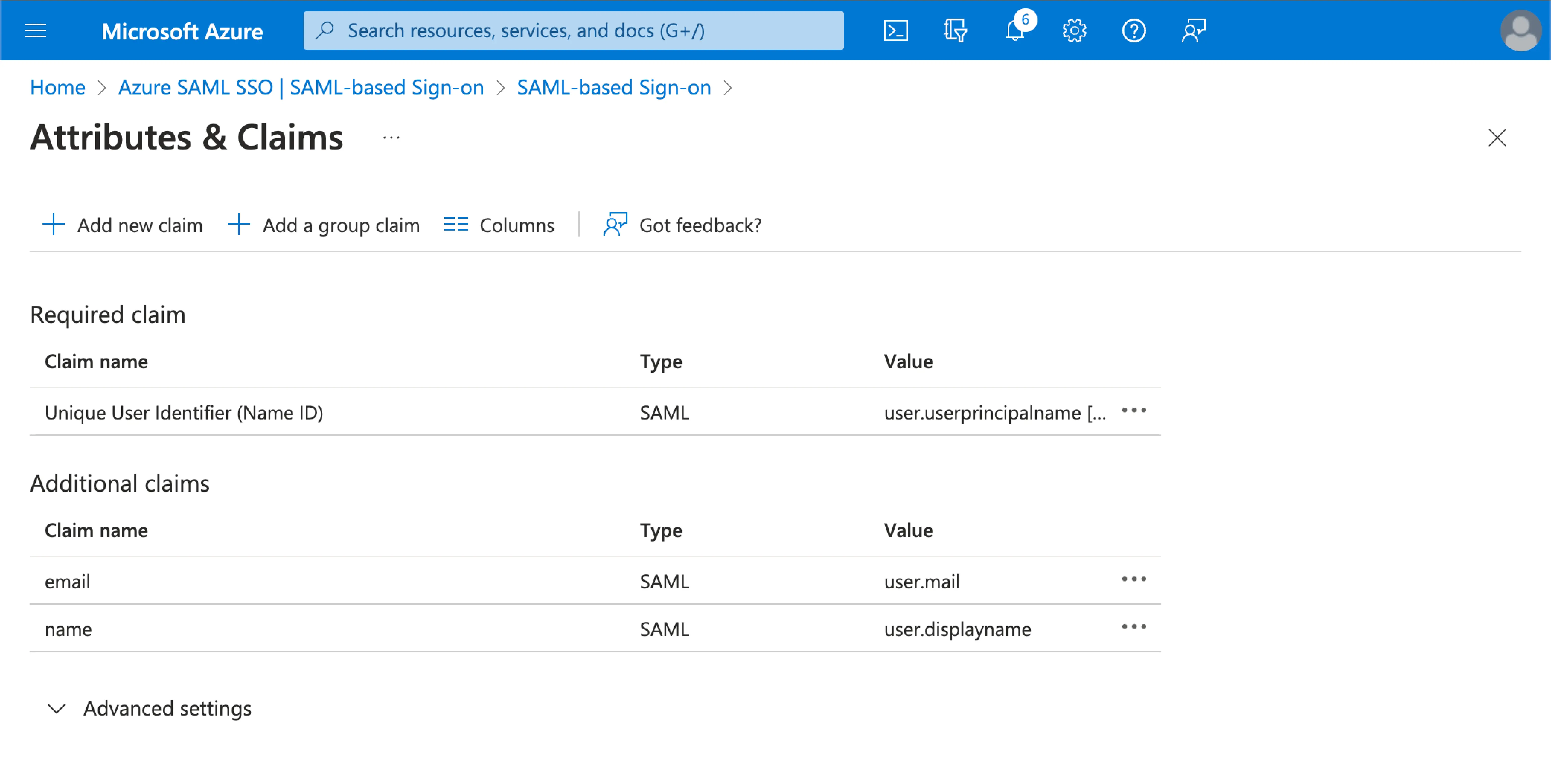 Mappage d'attributs Azure AD_Logto